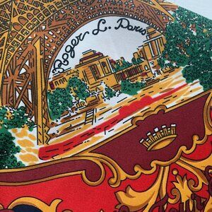 Vintage Roger Lahmy Scarf Souvenir of Paris with Landmarks